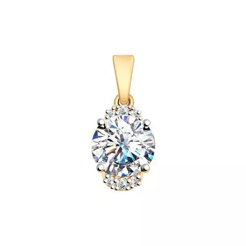 Подвеска из золочёного серебра со Swarovski Zirconia