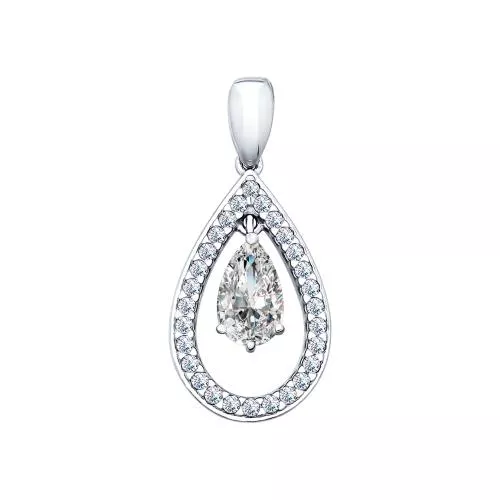 Подвеска из серебра с фианитами