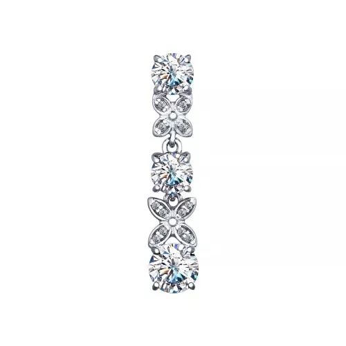 Подвеска из серебра с фианитами