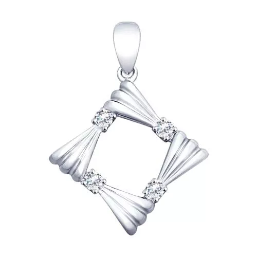 Подвеска из серебра с фианитами