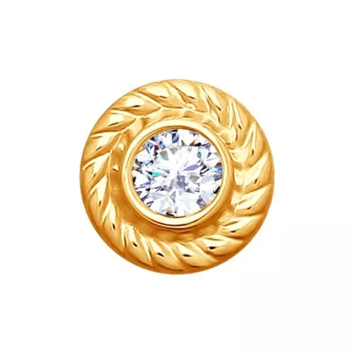 Подвеска из золочёного серебра с фианитом