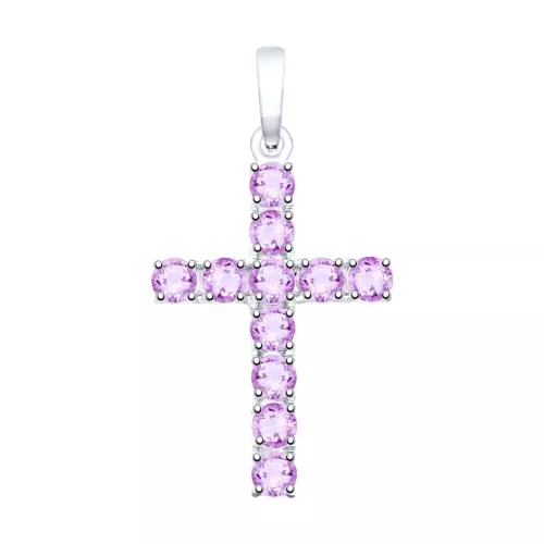 Подвеска из серебра с аметистами