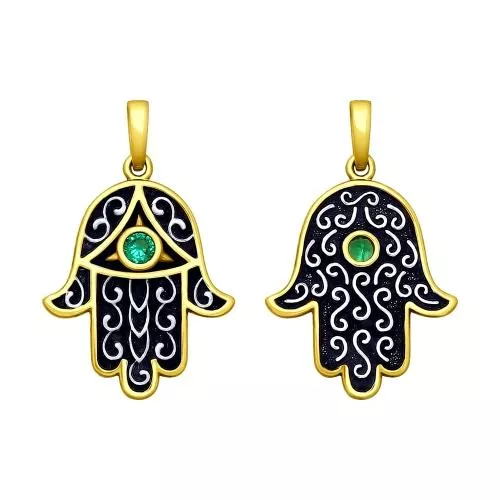 Подвеска из золочёного серебра с фианитом