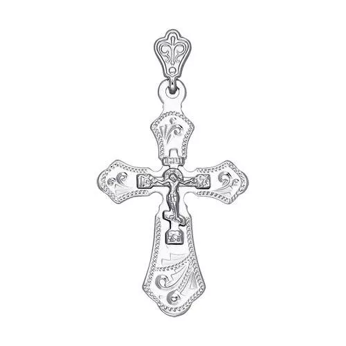 Крест из серебра с гравировкой