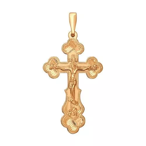 Крест из золочёного серебра с гравировкой