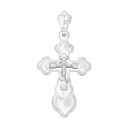 Крест из серебра с гравировкой