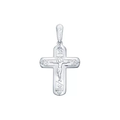 Крест из серебра с фианитами