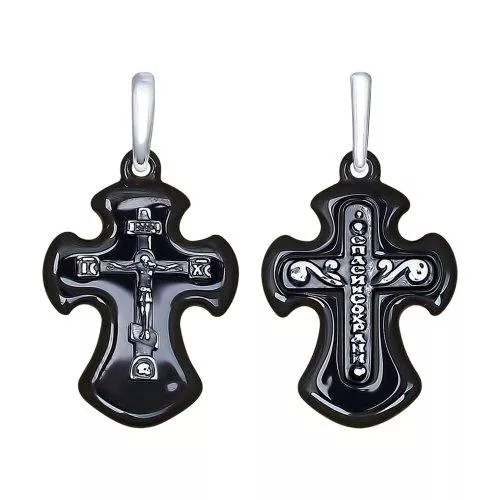 Керамический крест с серебром