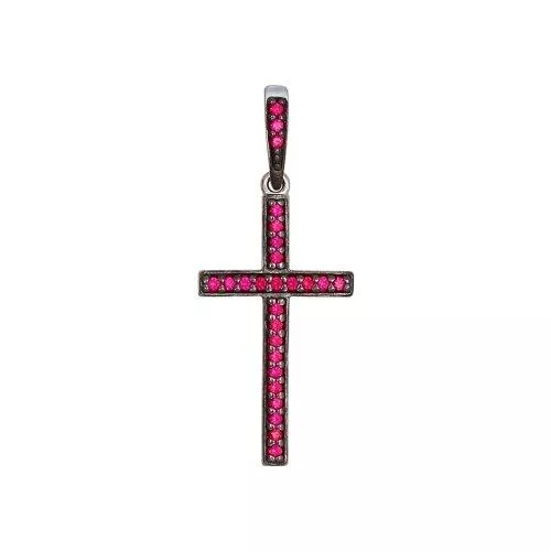 Крест из серебра с фианитами