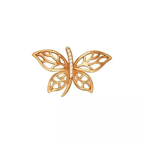 Подвеска бабочка из золоченого серебра