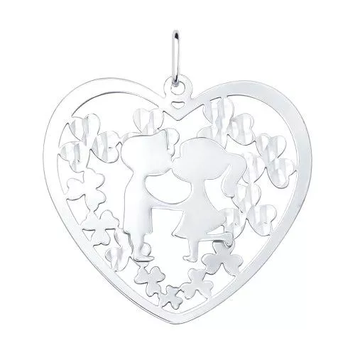 Подвеска из серебра с алмазной гранью