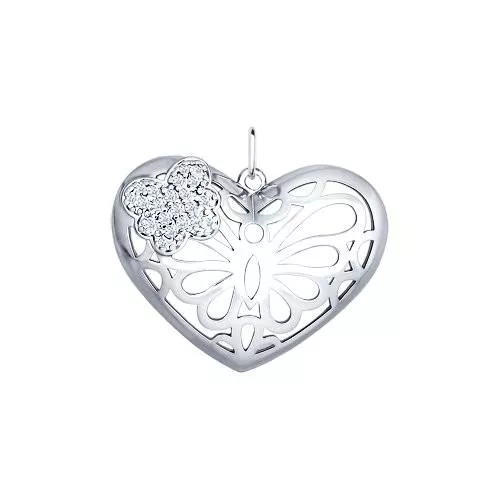 Подвеска из серебра с фианитами