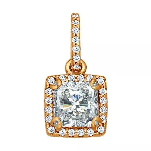 Подвеска из золочёного серебра с фианитами