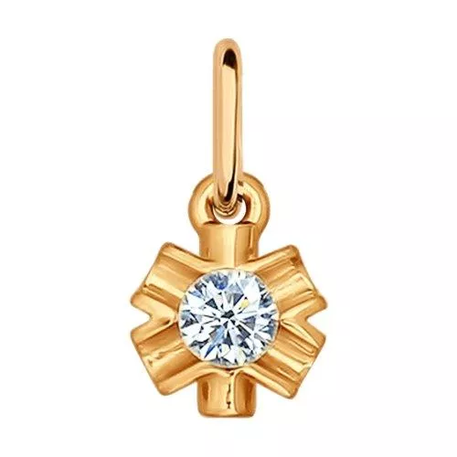 Подвеска из золочёного серебра с фианитом