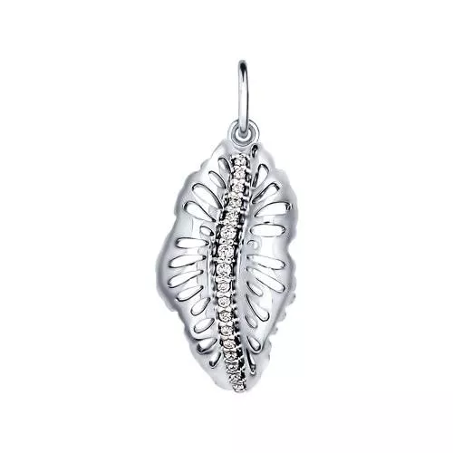 Подвеска из серебра с фианитами