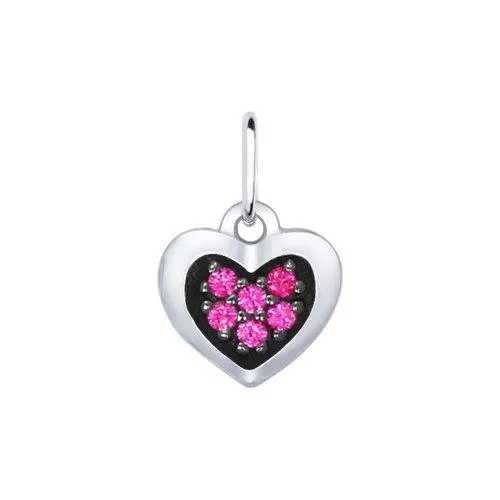 Подвеска из серебра с красными фианитами