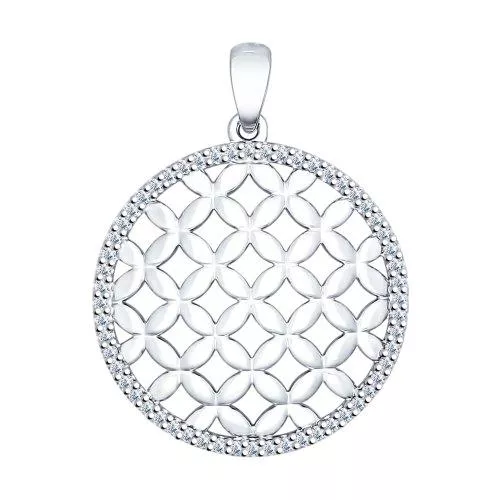 Подвеска из серебра с фианитами