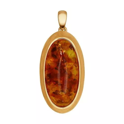 Подвеска из серебра с янтарём (пресс.)