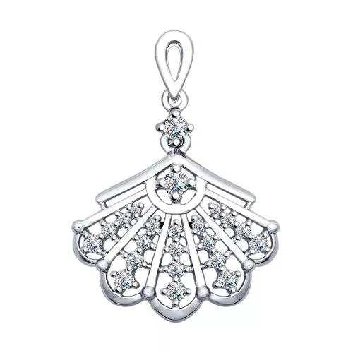 Подвеска из серебра с фианитами