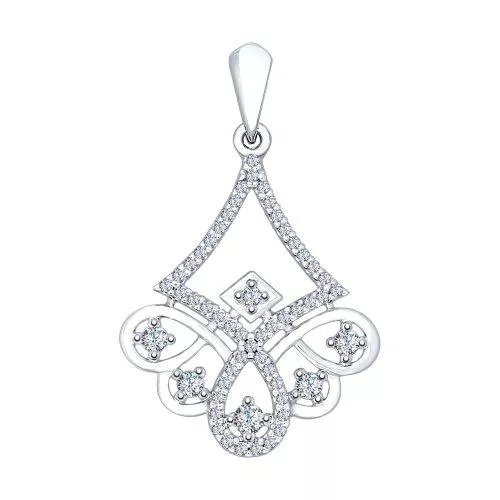 Подвеска из серебра с фианитами