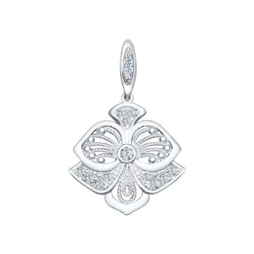 Подвеска из серебра с фианитами