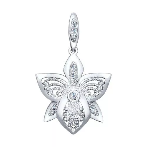 Подвеска из серебра с фианитами