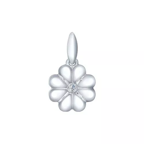 Подвеска из серебра с фианитом