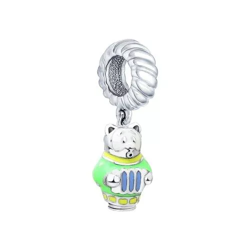 Подвеска-шарм из серебра «Медведь»