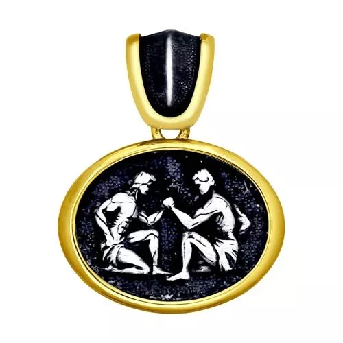 Подвеска «Знак зодиака Близнецы» из золочёного серебра