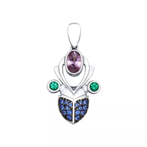 Подвеска «Жук» с фианитами