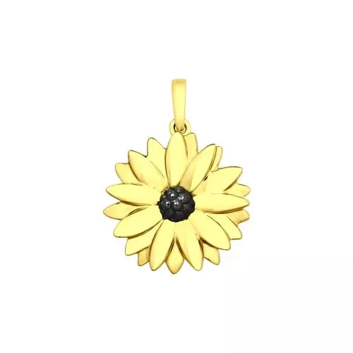 Подвеска «Ромашка» из золочёного серебра