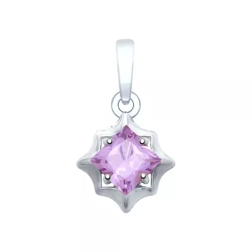 Подвеска из серебра с аметистом
