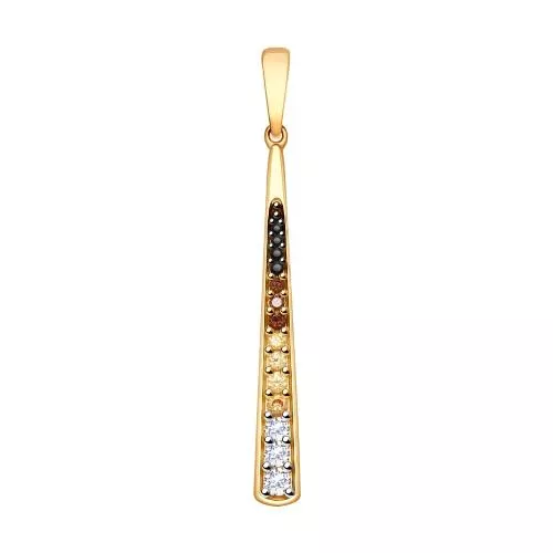 Подвеска из золочёного серебра с фианитами