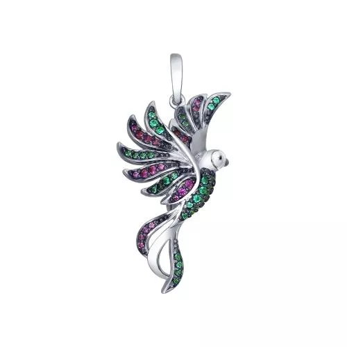 Подвеска из серебра с фианитами