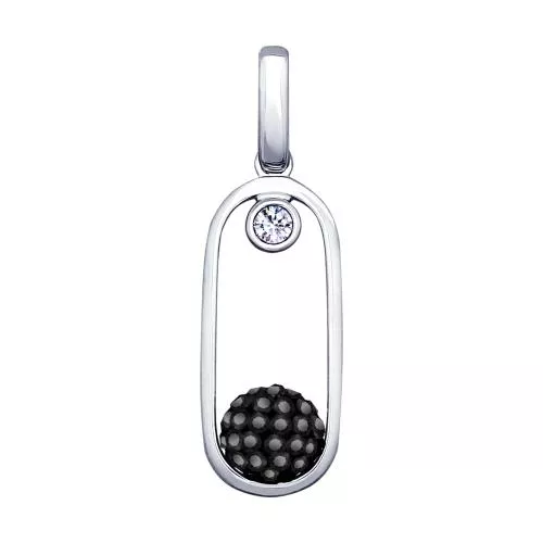 Подвеска из серебра с кристаллами Swarovski и фианитом