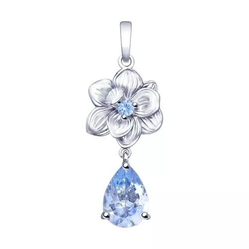 Подвеска из серебра с фианитами