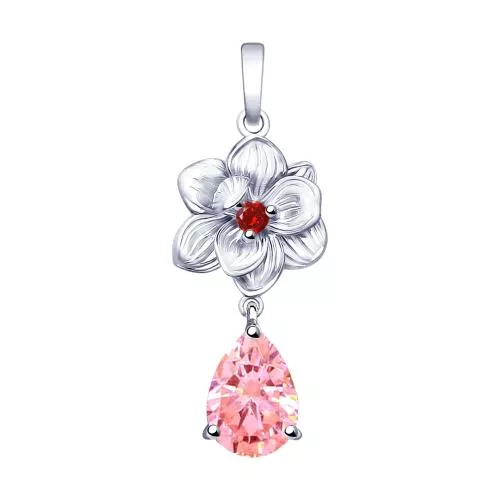 Подвеска из серебра с фианитами