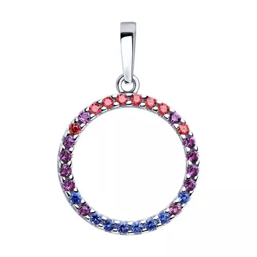 Подвеска из серебра с фианитами