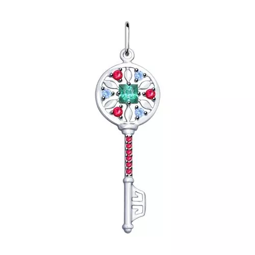 Подвеска из серебра с фианитами