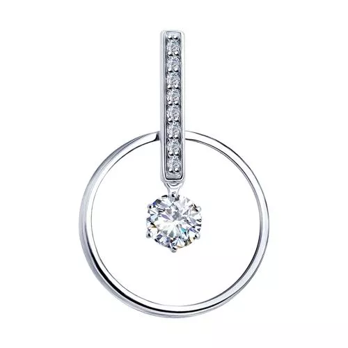 Подвеска из серебра с фианитами