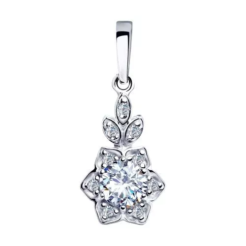 Подвеска из серебра с фианитами