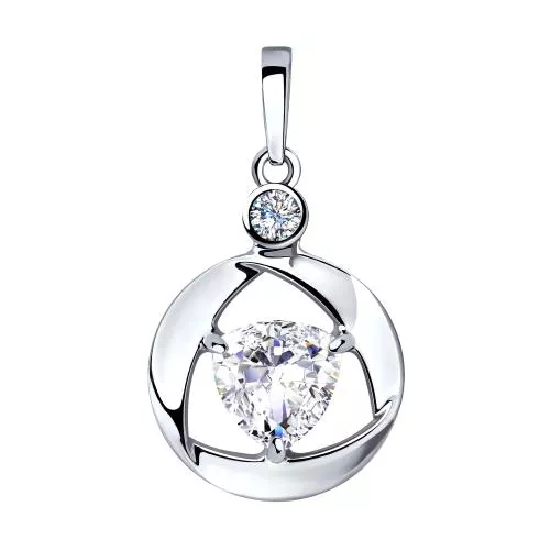 Подвеска из серебра с фианитами