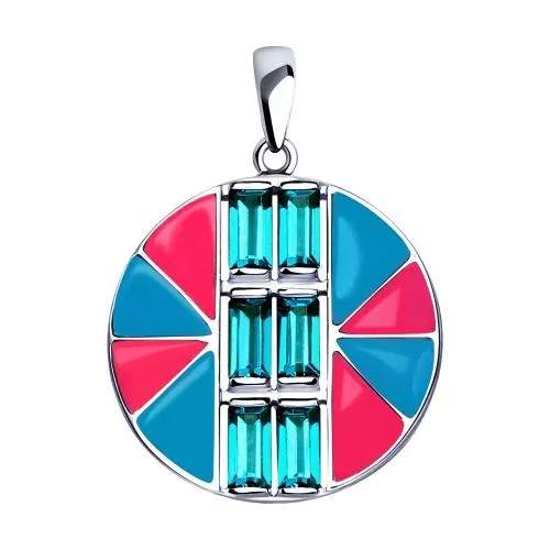Подвеска из серебра с эмалью и кристаллами Swarovski