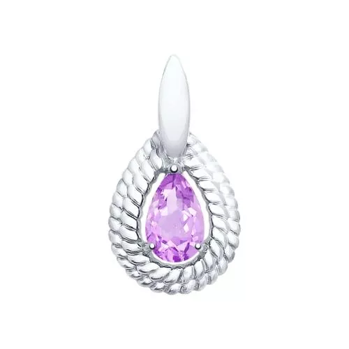 Подвеска из серебра с аметистом