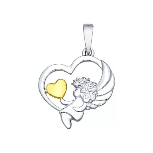Подвеска «Сердце с ангелом»