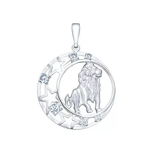 Подвеска знак зодиака из серебра с фианитами