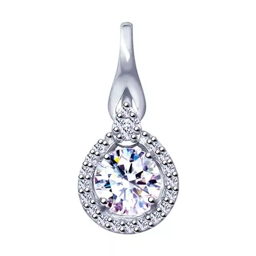 Подвеска из серебра с фианитами