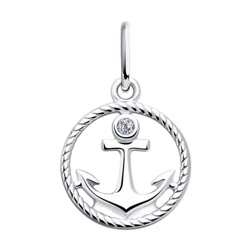 Подвеска из серебра с фианитом