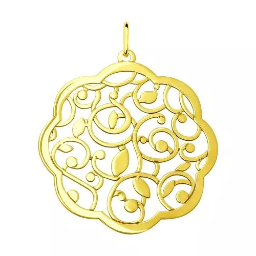 Ажурная подвеска из золочёного серебра