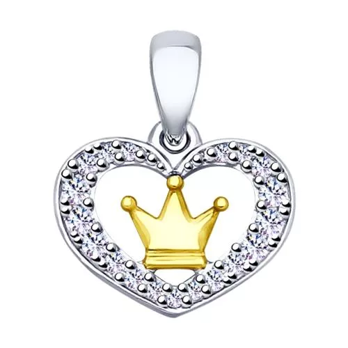 Подвеска из серебра с золочением и фианитами